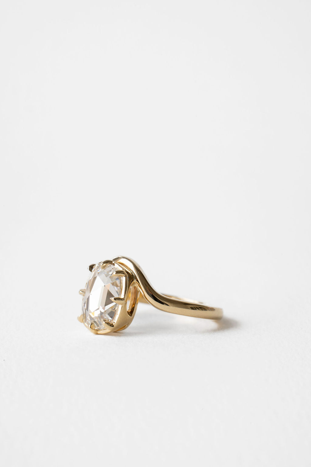 2.00 CT Rose Cut Cushion Solitaire Lab Grown Diamond Engagement Ring