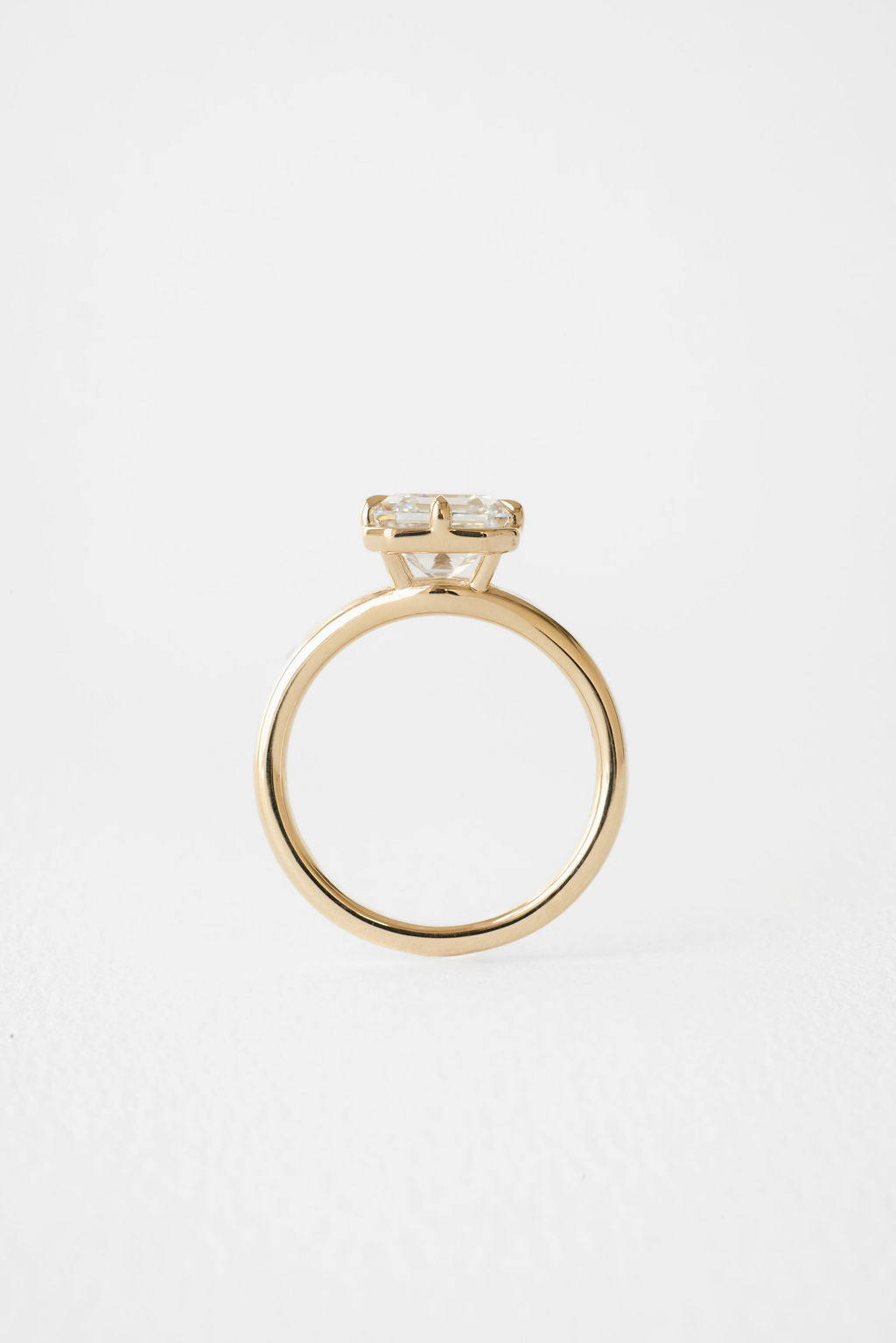 2.35 CT Asscher Split Shank Bezel Lab Grown Diamond Engagement Ring