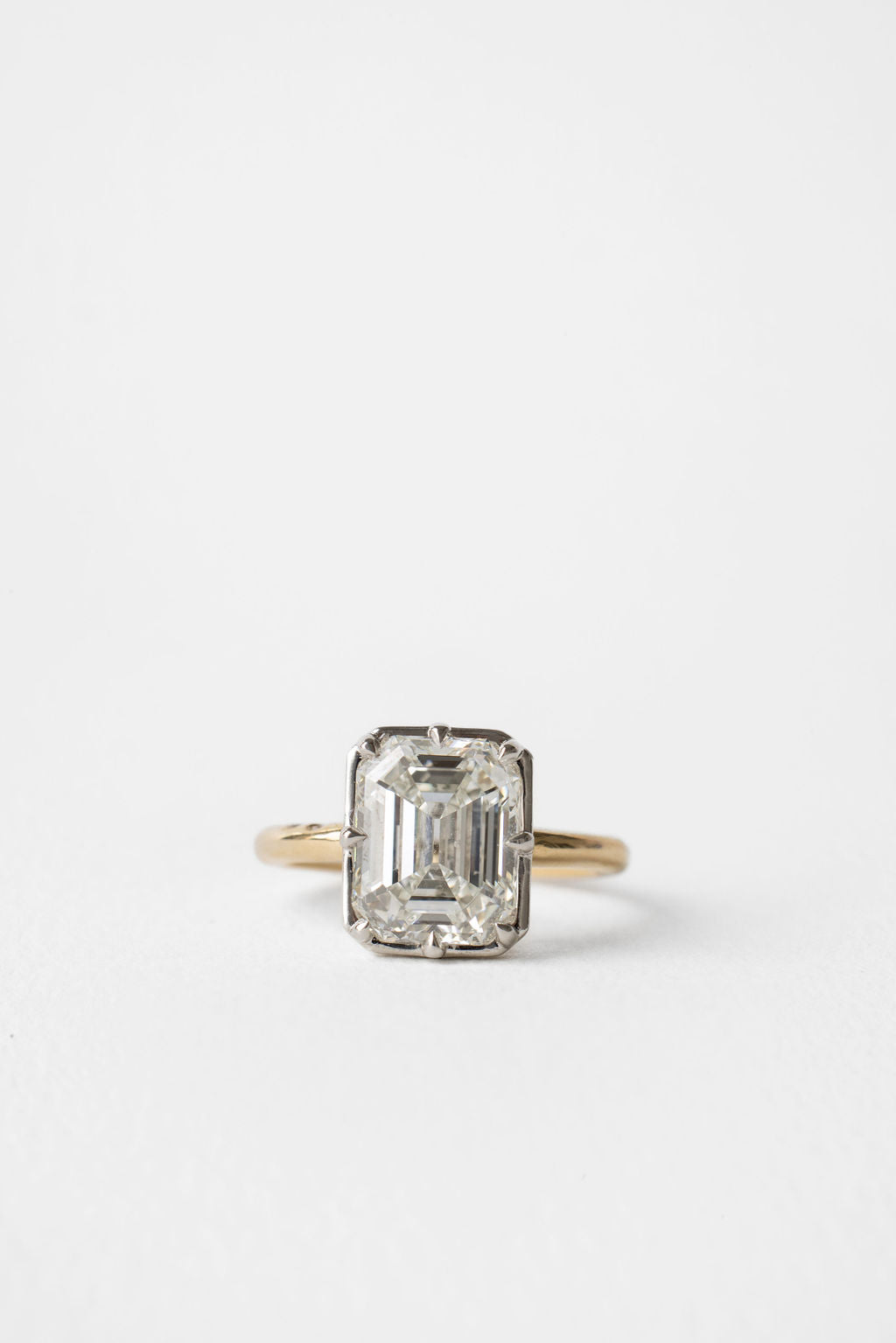 4.50 CT Old Cut Emerald Solitaire Lab Grown Diamond Engagement Ring
