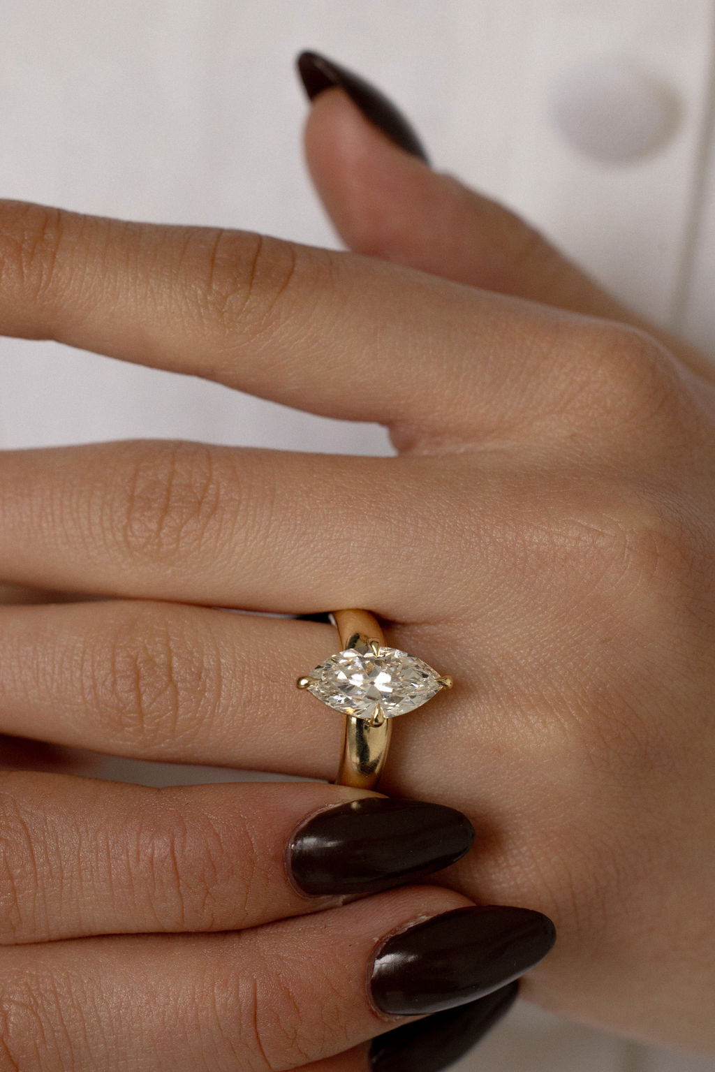 3.10 CT Marquise Solitaire Lab Grown Diamond Engagement Ring