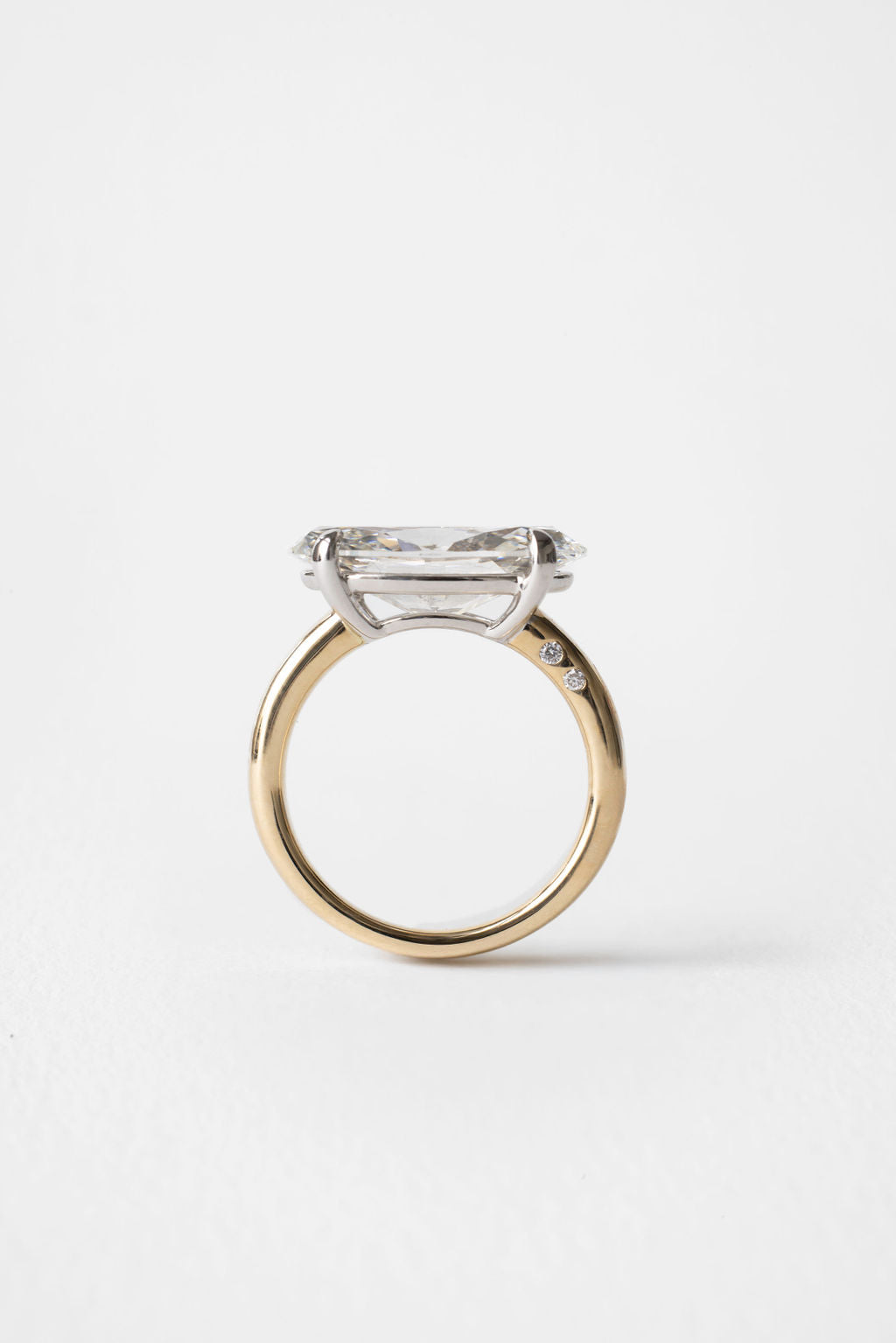 5.20 CT East-West Moval Solitaire Lab Grown Diamond Engagement Ring