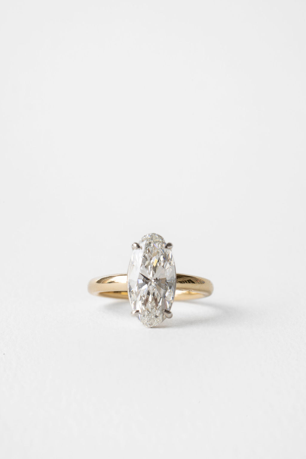 3.00 CT Moval Solitaire Lab Grown Diamond Engagement Ring