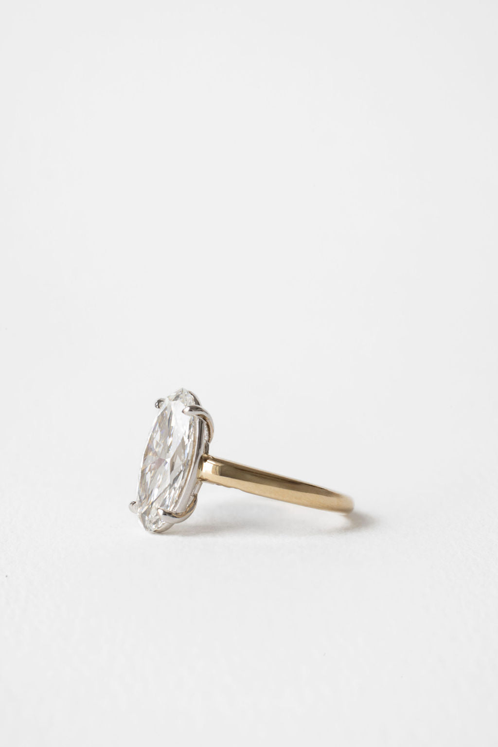 3.00 CT Moval Solitaire Lab Grown Diamond Engagement Ring