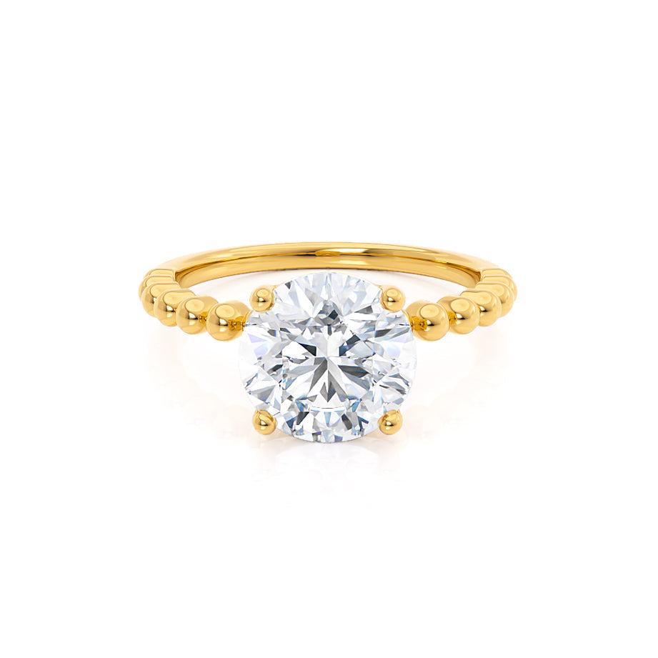 1.0 CT Round Shaped Moissanite Solitaire Bubble Prong Engagement Ring 1 1.0 CT Round Shaped Moissanite Solitaire Bubble Prong Engagement Ring 1