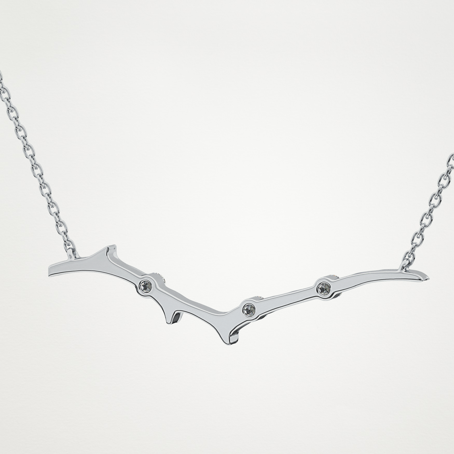 0.7 TCW Round Lab Grown Diamond Twig Necklace
