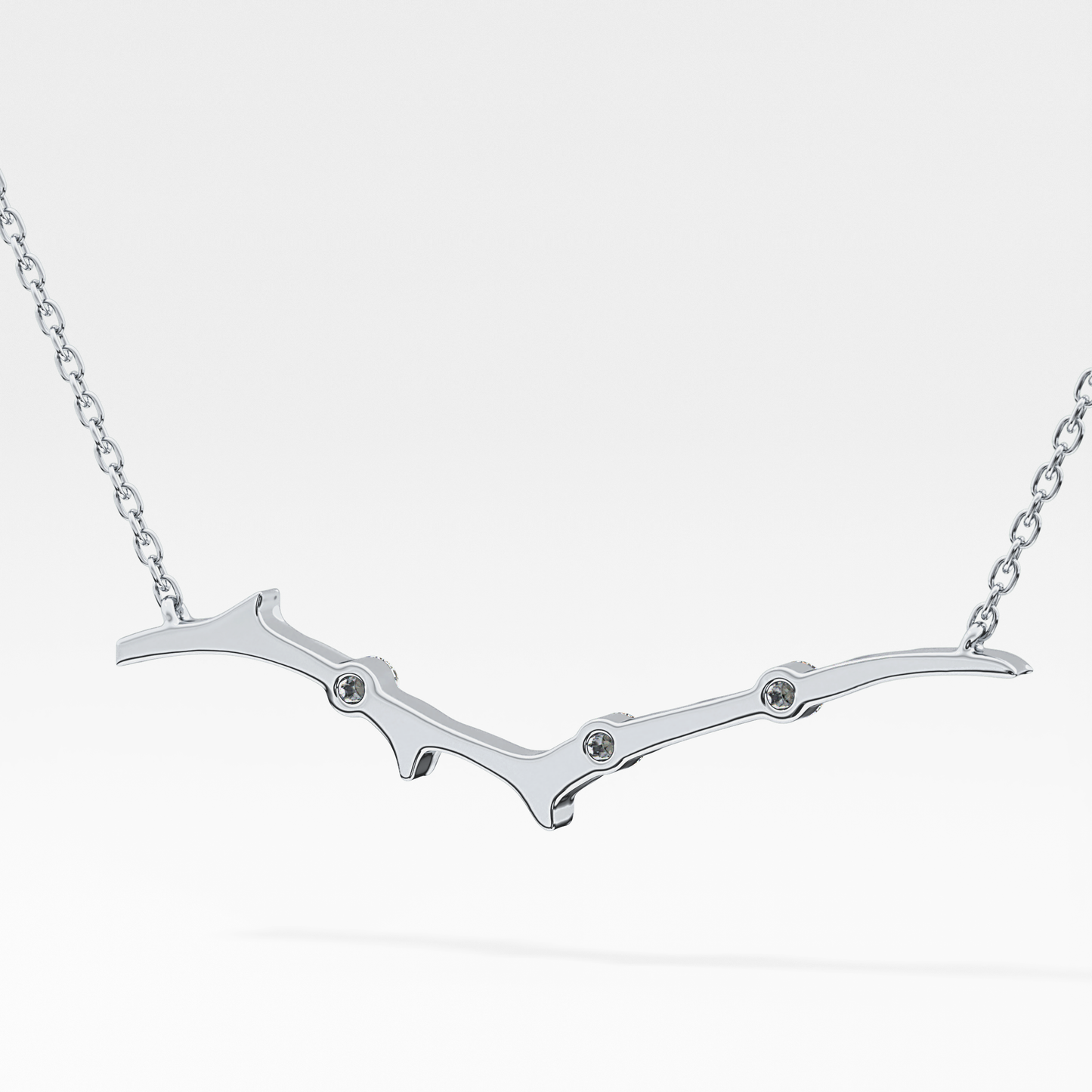 0.7 TCW Round Lab Grown Diamond Twig Necklace