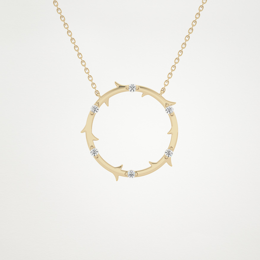 0.09 TCW Round Lab Grown Diamond Circle Necklace