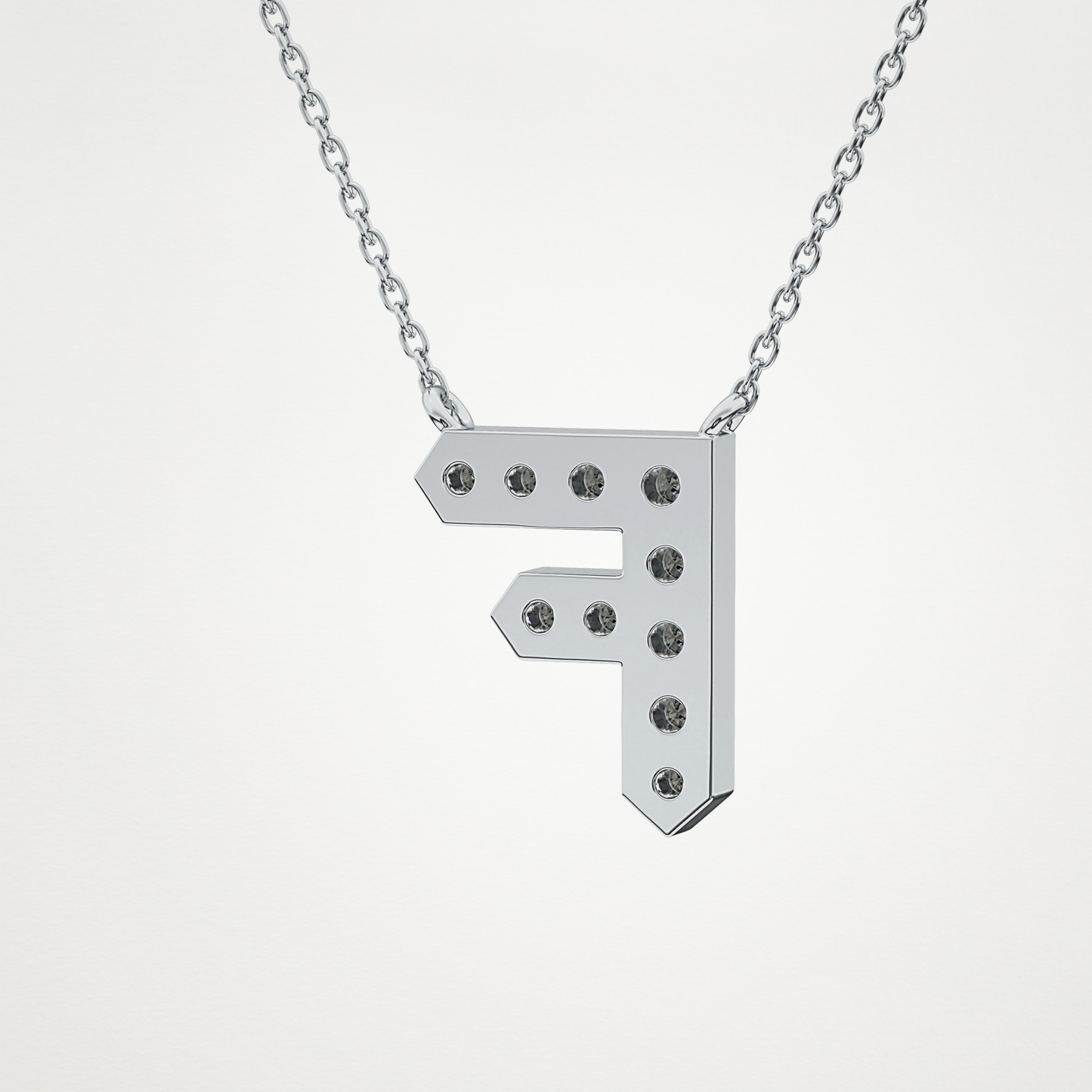 0.342 TCW Round Lab Grown Diamond F Initial Pendant Necklace