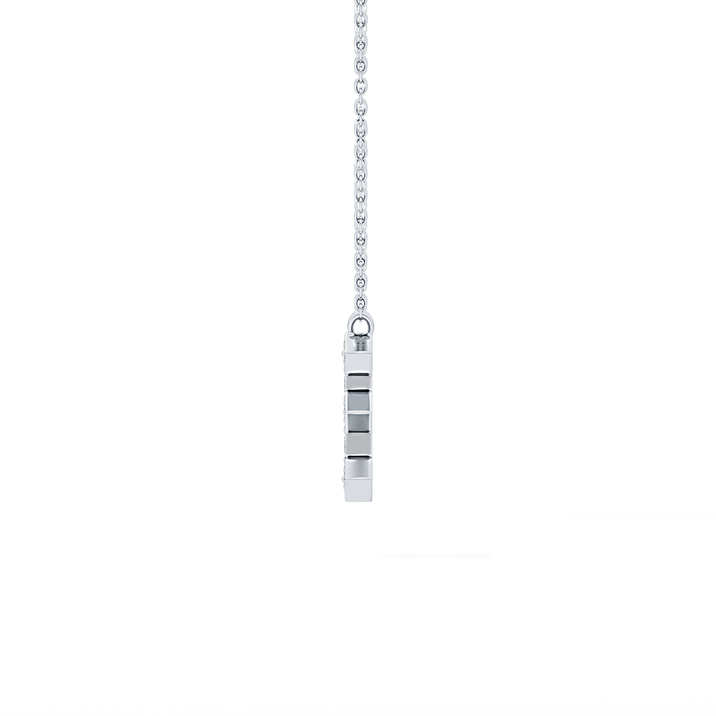 0.385 TCW Round Lab Grown Diamond E Initial Pendant Necklace