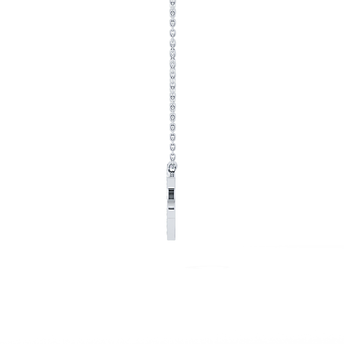 0.24 TCW Round Lab Grown Diamond C Initial Pendant Necklace