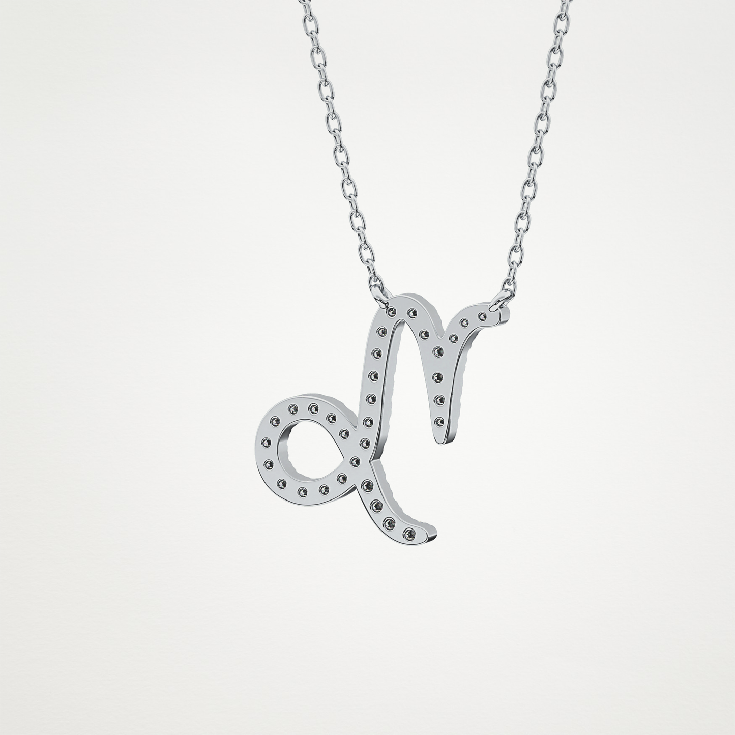 0.108 TCW Round Lab Grown Diamond Capricorn Zodiac Sign Necklace