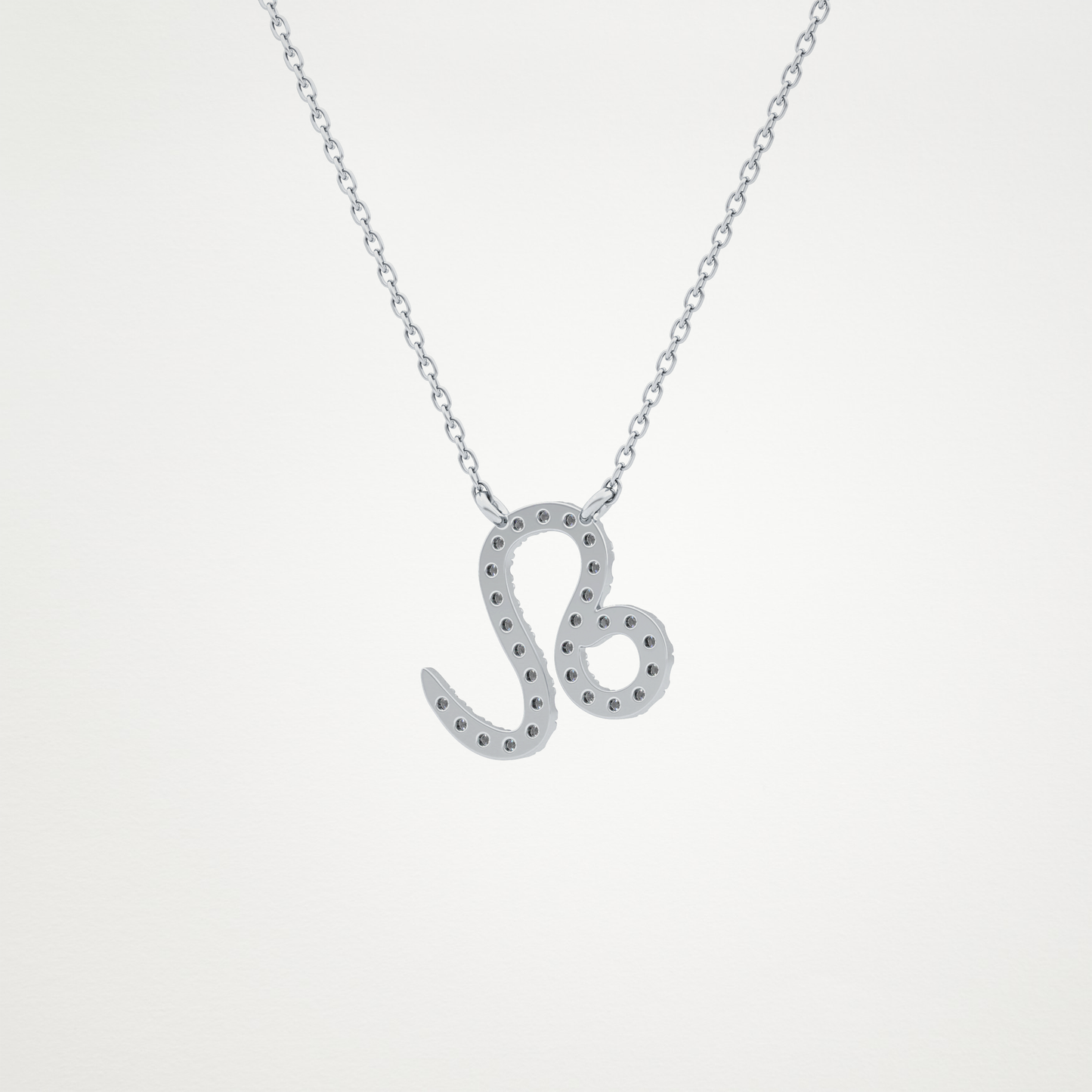 0.14 TCW Round Lab Grown Diamond Leo Zodiac Sign Necklace
