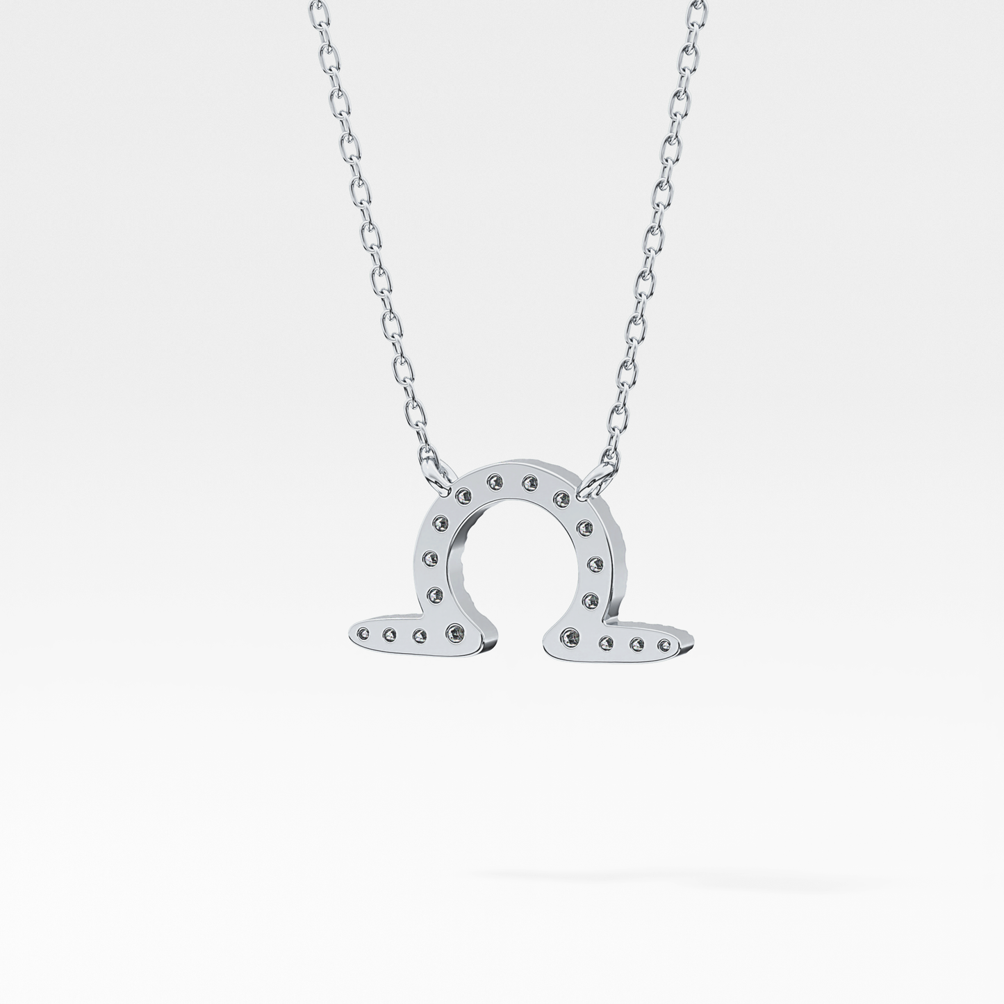 0.101 TCW Round Lab Grown Diamond Libra Zodiac Sign Necklace