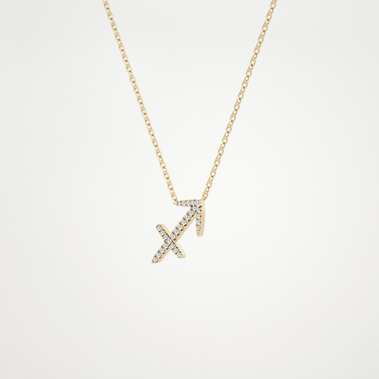 0.042 TCW Round Lab Grown Diamond Sagittarius Zodiac Sign Necklace