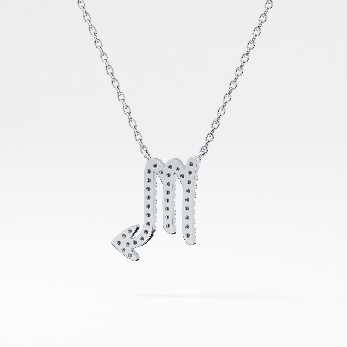 0.093 TCW Round Lab Grown Diamond Scorpio Zodiac Sign Necklace