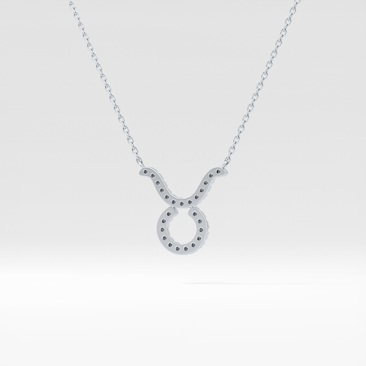 0.12 TCW Round Lab Grown Diamond Taurus Zodiac Sign Necklace