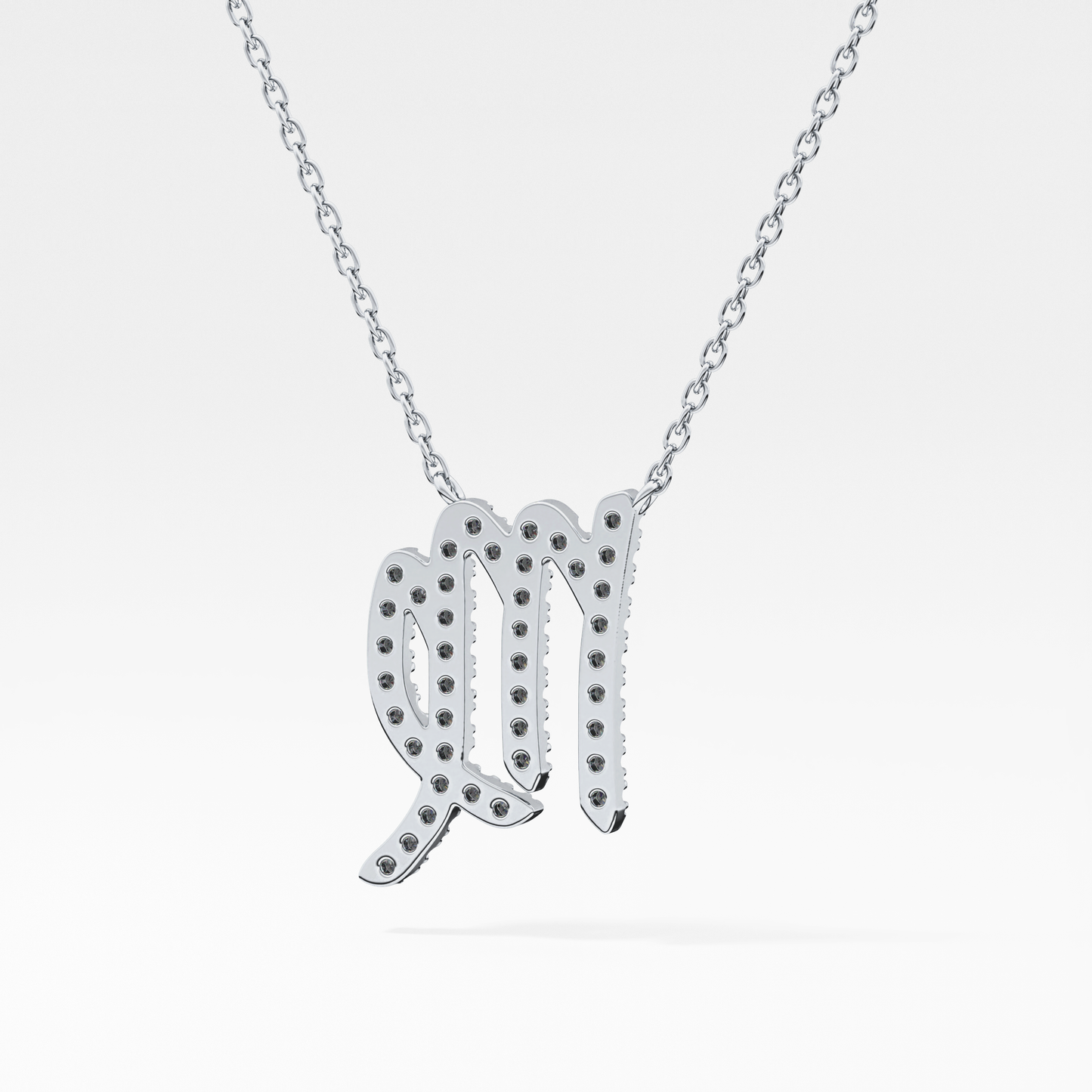 0.204 TCW Round Lab Grown Diamond Virgo Zodiac Sign Necklace