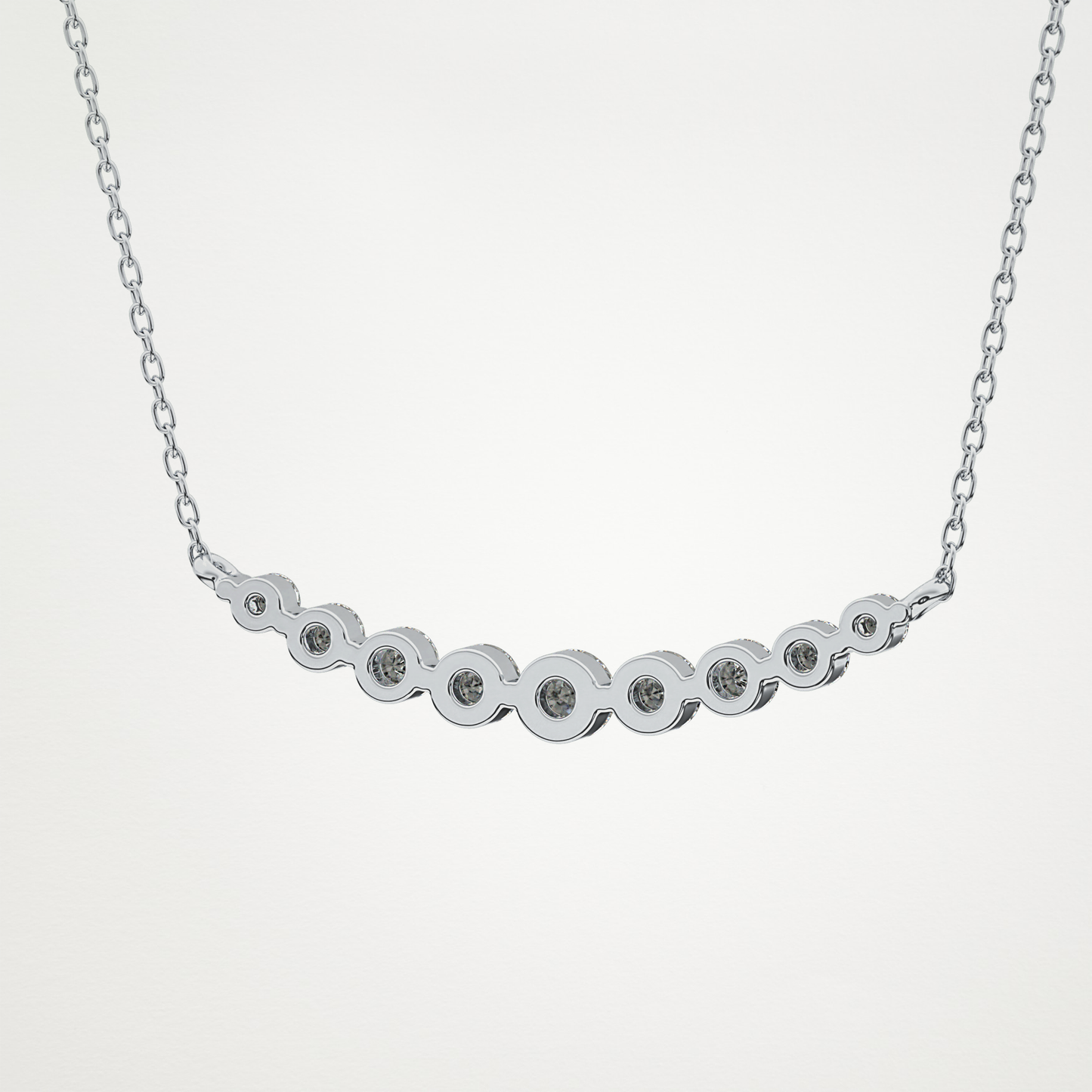 0.413 TCW Round Lab Grown Diamond Multiple Stone Necklace
