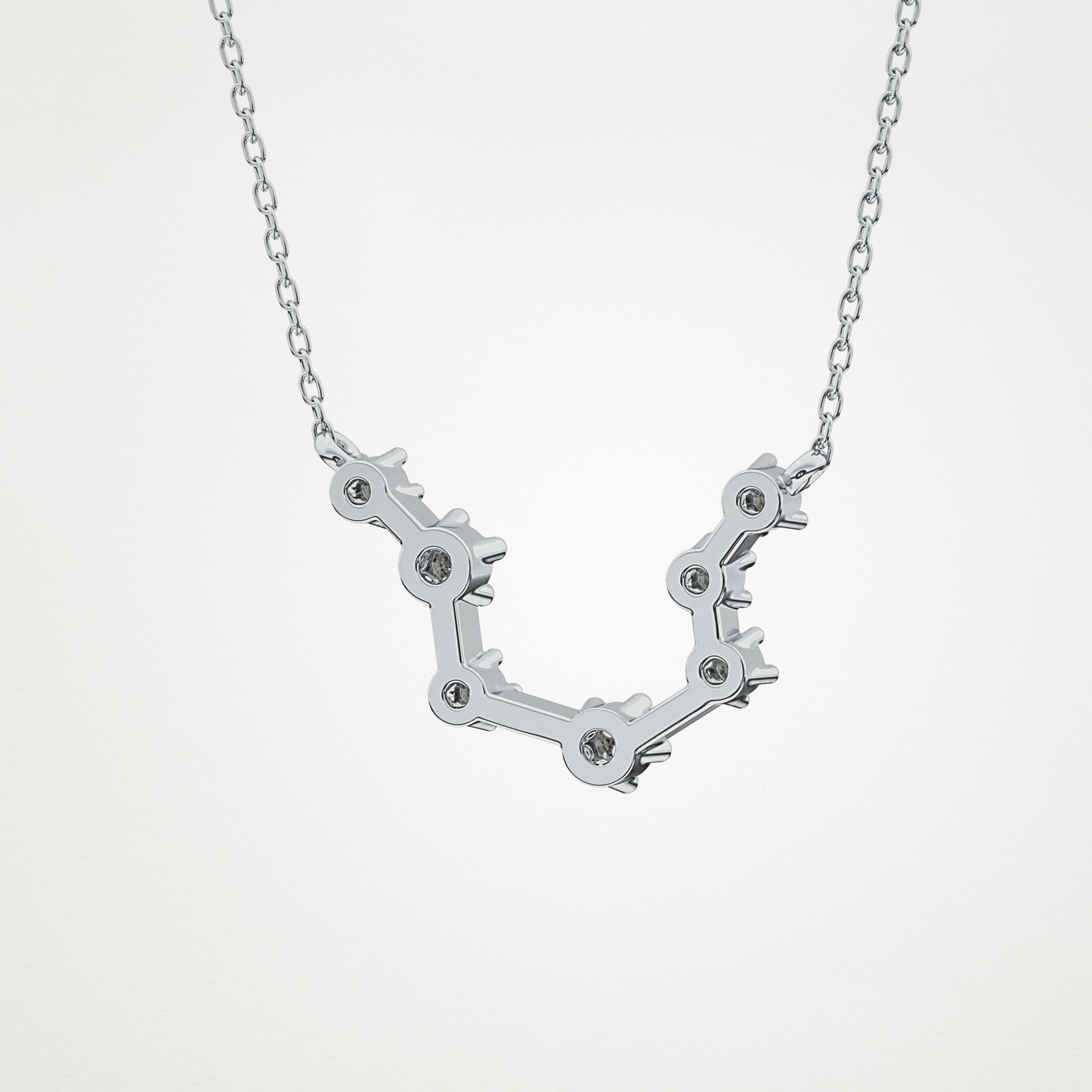 0.2 TCW Round Lab Grown Diamond Aquarius Zodiac Constellation Necklace
