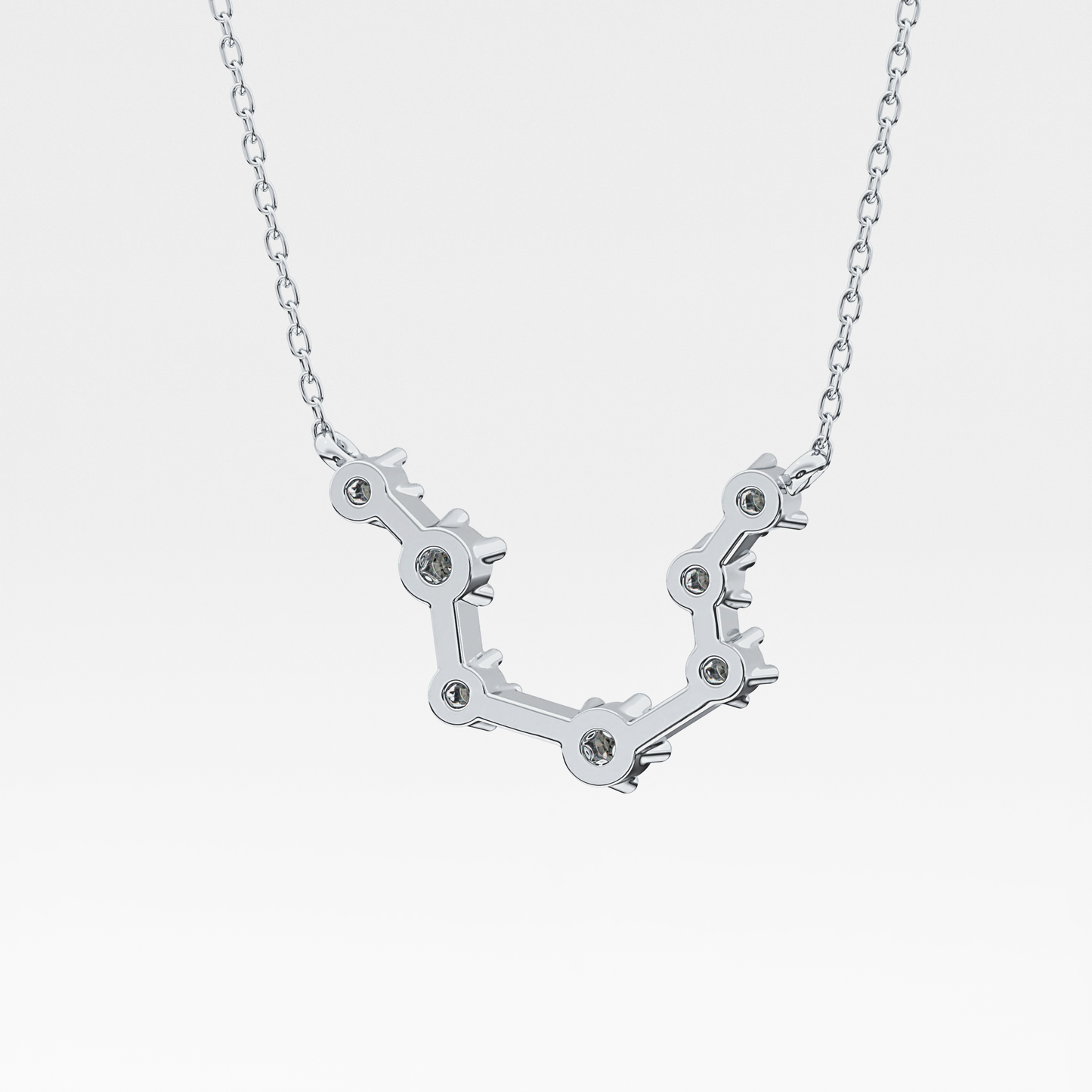 0.2 TCW Round Lab Grown Diamond Aquarius Zodiac Constellation Necklace