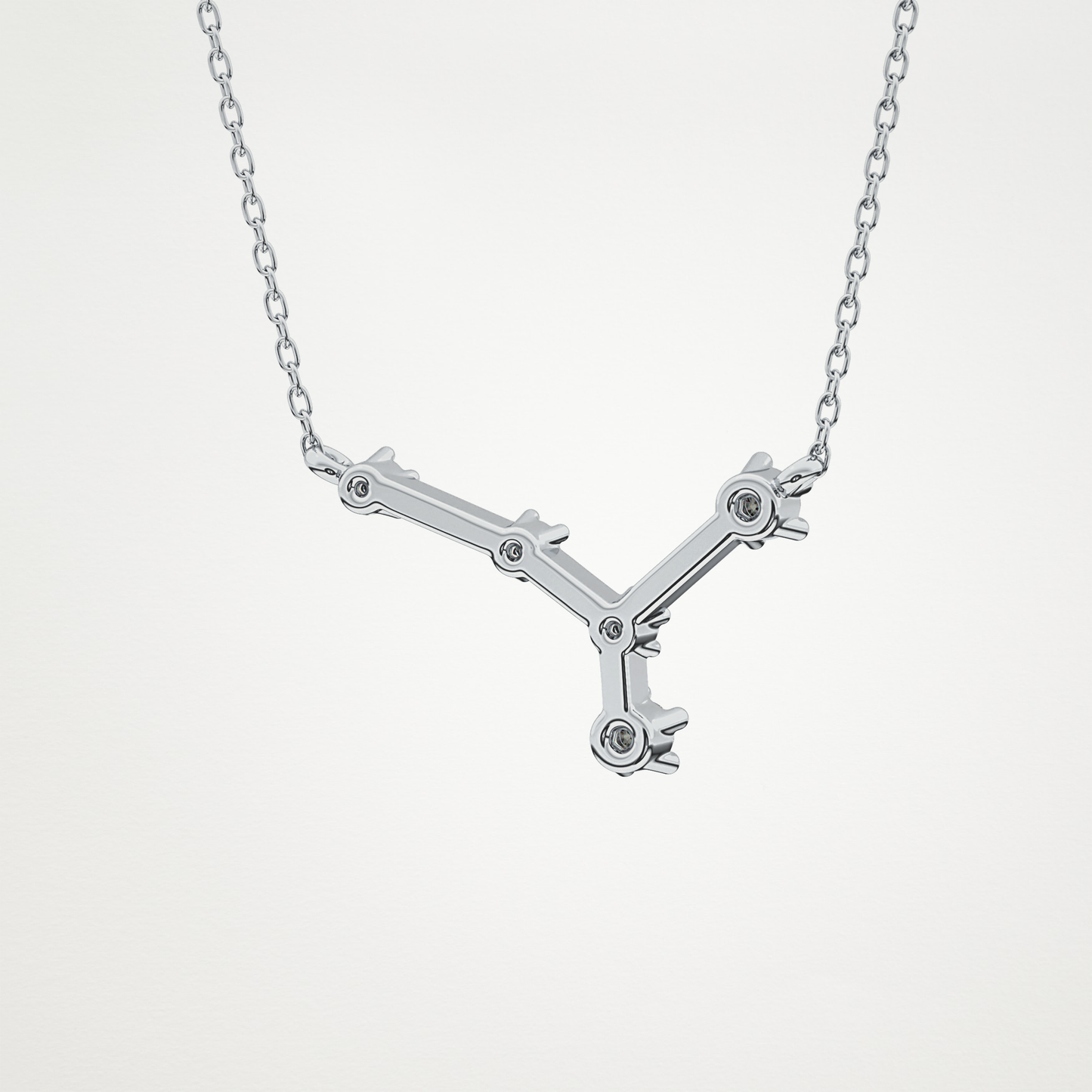 0.116 TCW Round Lab Grown Diamond Cancer Zodiac Constellation Necklace