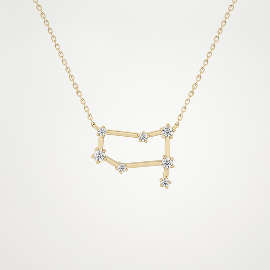 0.18 TCW Round Lab Grown Diamond Gemini Zodiac Constellation Necklace