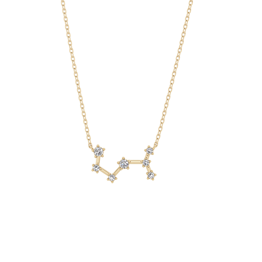 0.085 TCW Round Lab Grown Diamond Scorpio Zodiac Constellation Necklace
