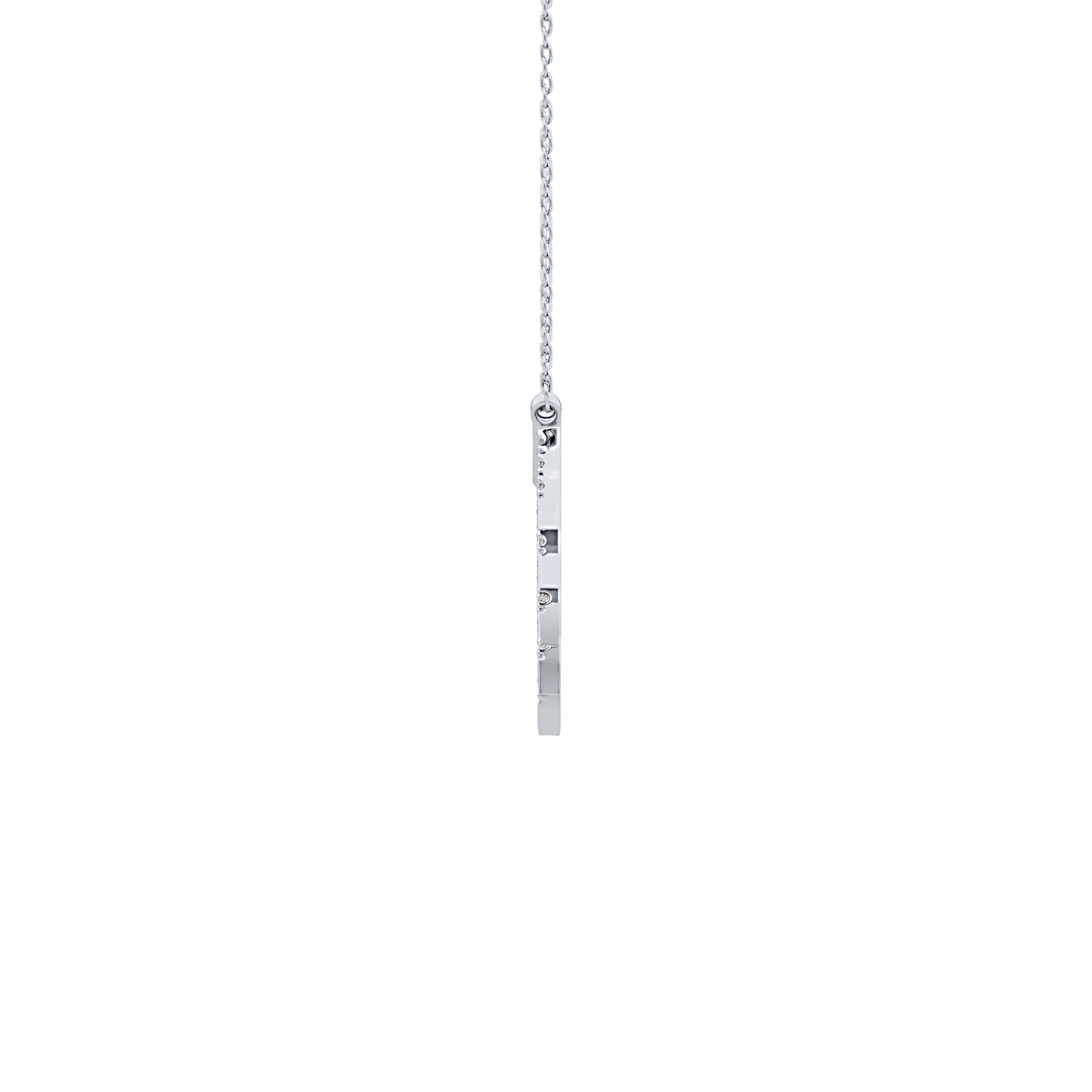 0.426 TCW Round Lab Grown Diamond Rising Sun Necklace