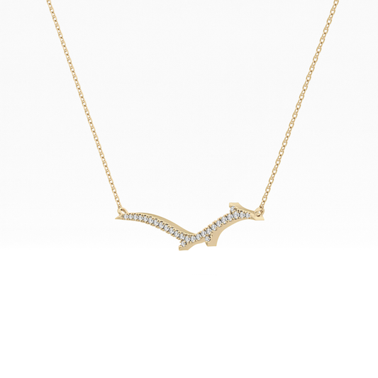 0.123 TCW Round Lab Grown Diamond Twig Necklace