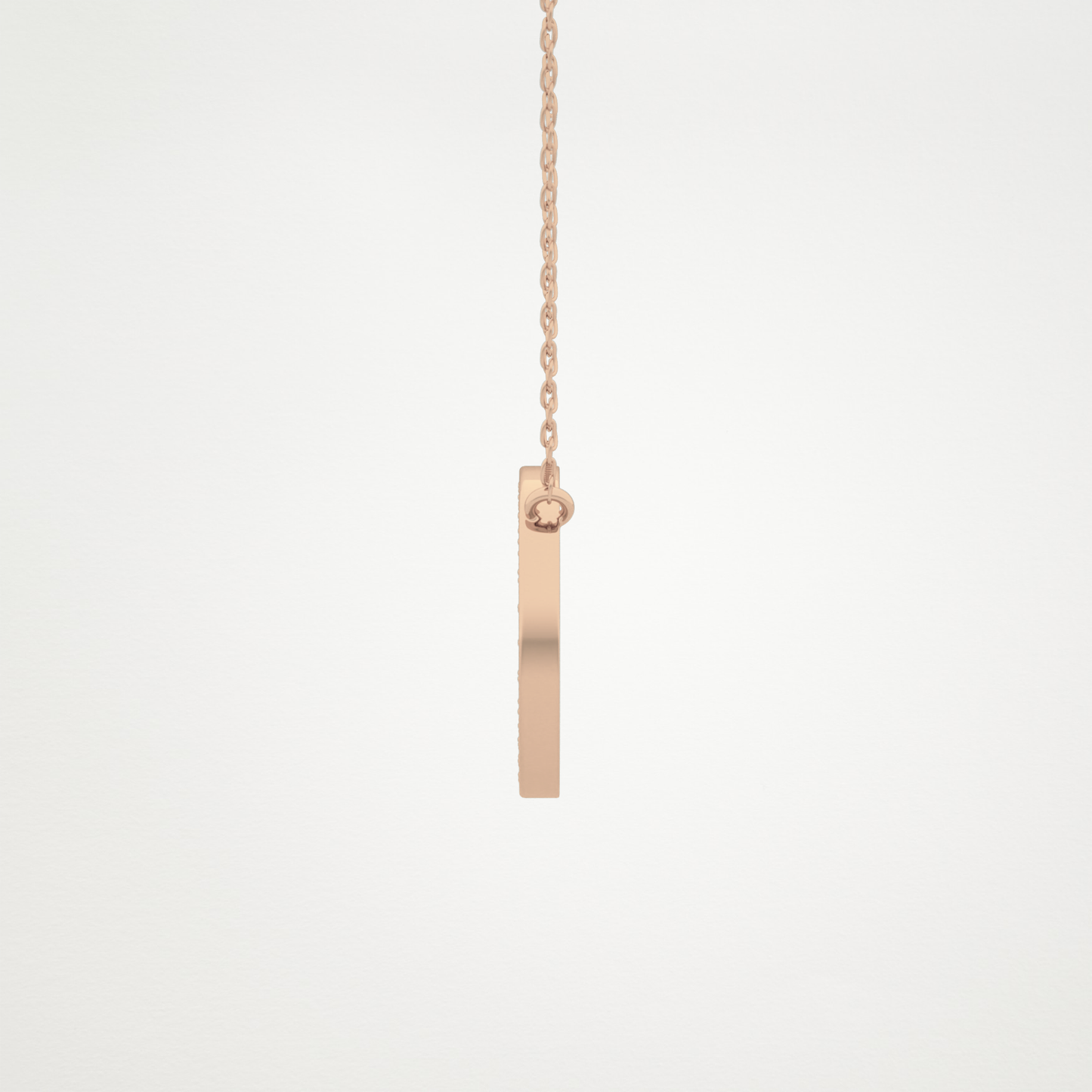 0.17 TCW Round Lab Grown Diamond A Initial Printed Halo Necklace