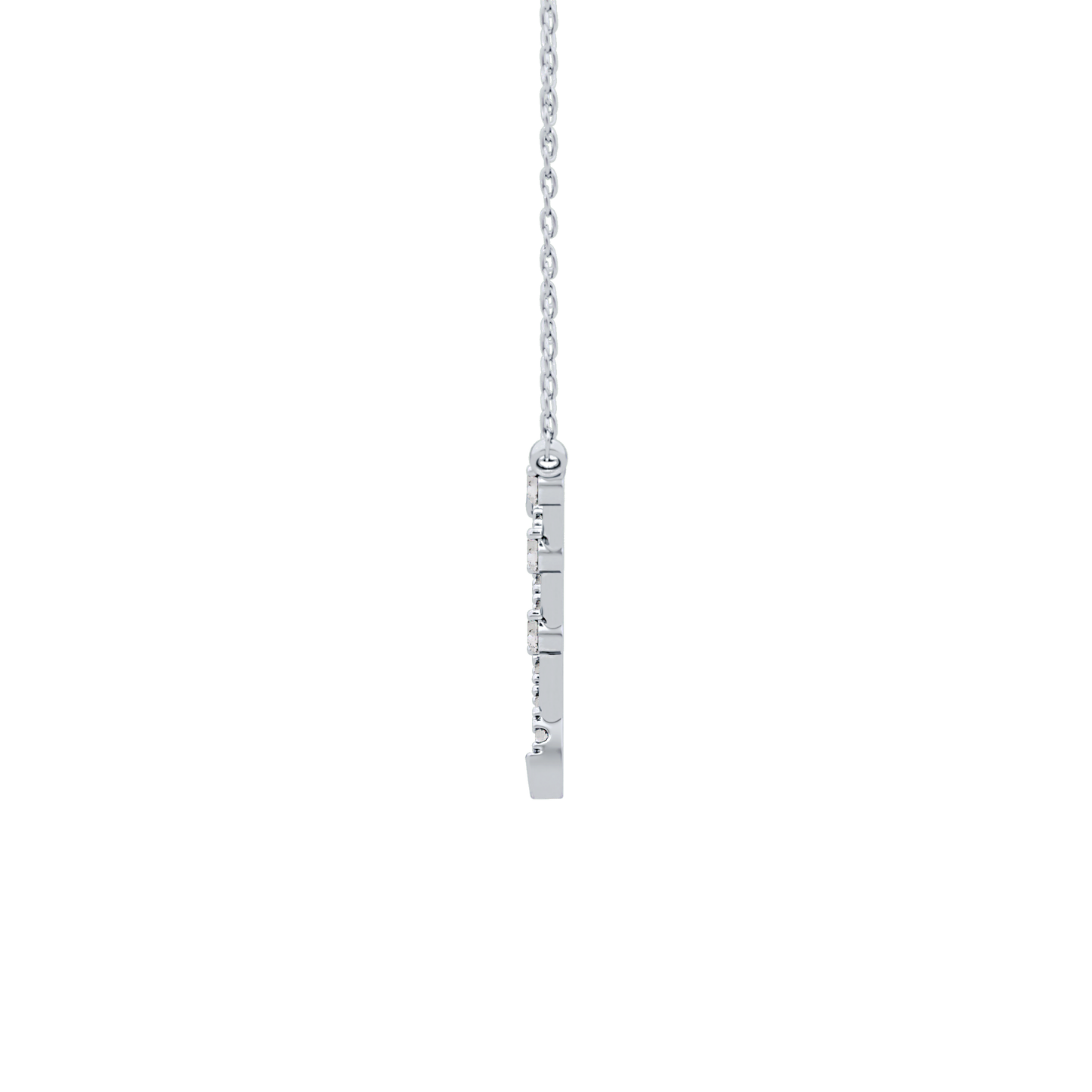 0.128 TCW Round Lab Grown Diamond Half Chevron Necklace
