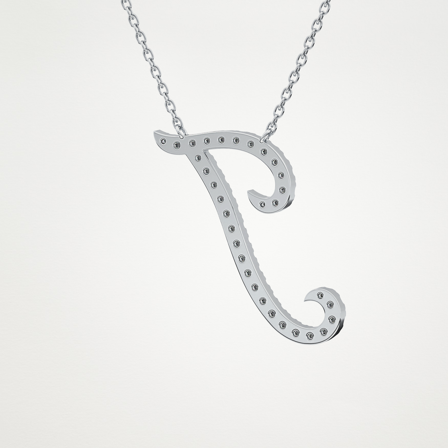 0.189 TCW Round Lab Grown Diamond J Initial Necklace