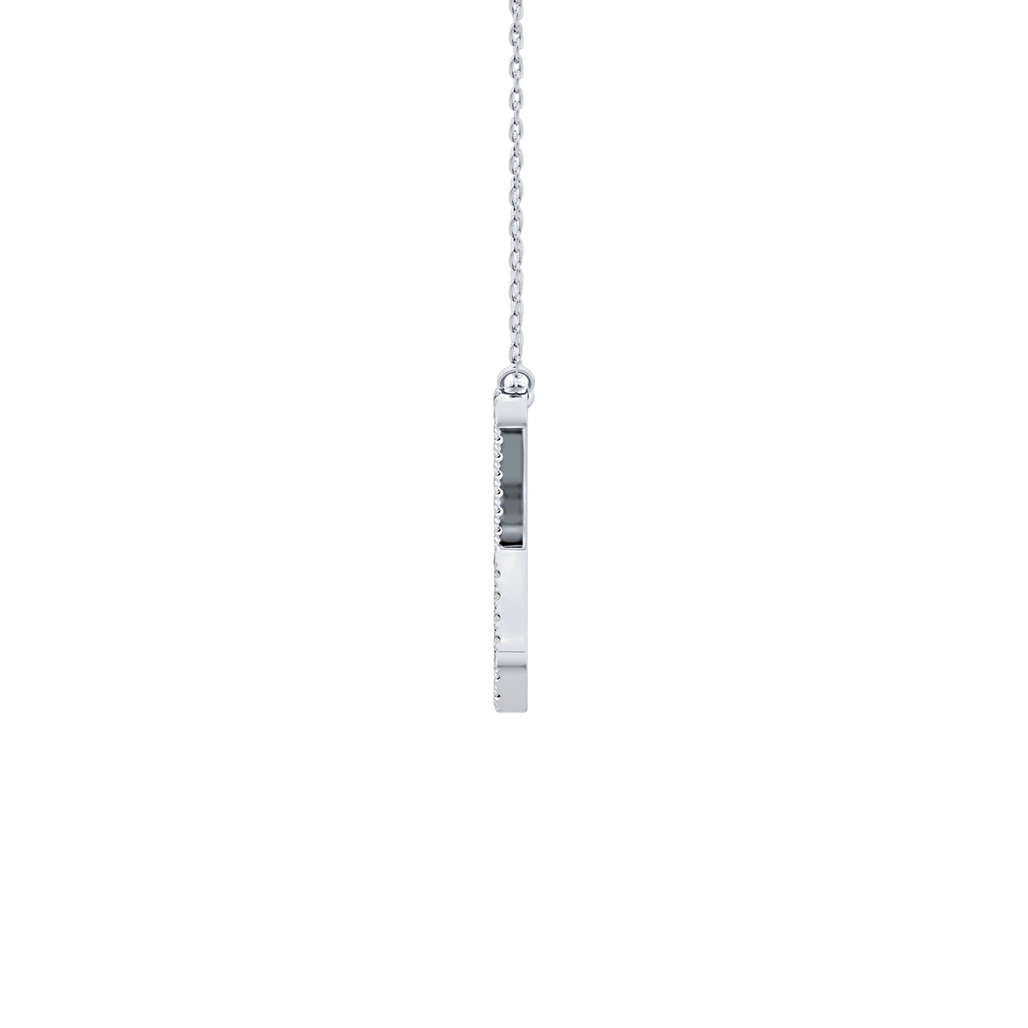 0.133 TCW Round Lab Grown Diamond X Initial Pendant Necklace