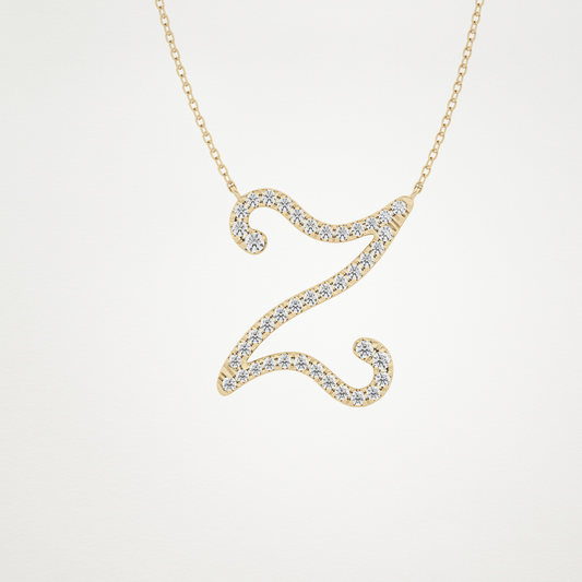 0.34 TCW Round Lab Grown Diamond Z Initial Necklace