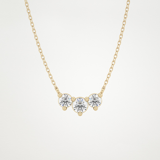 0.35 TCW Round Lab Grown Diamond Three Stone Necklace