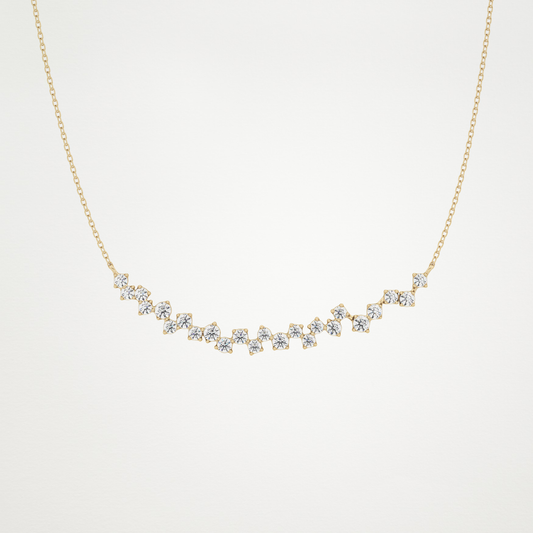 0.65 TCW Round Lab Grown Diamond Multi Stone Necklace