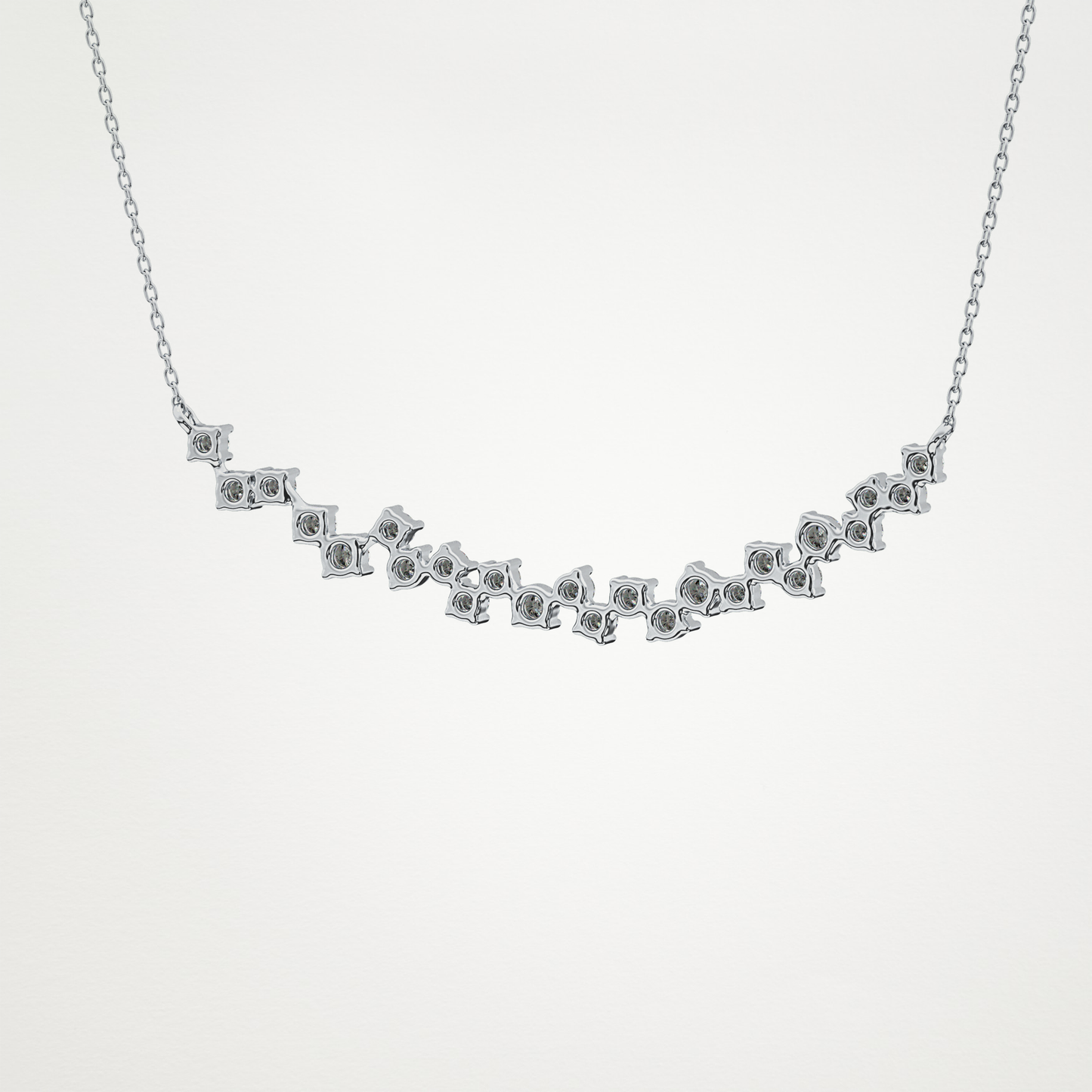 0.65 TCW Round Lab Grown Diamond Multi Stone Necklace