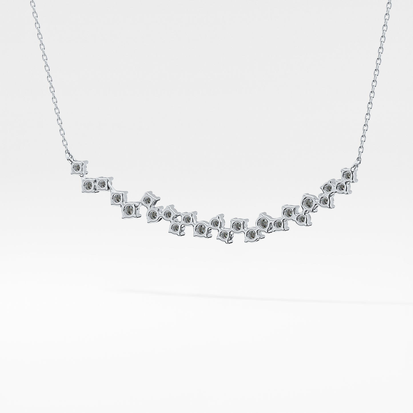 0.65 TCW Round Lab Grown Diamond Multi Stone Necklace