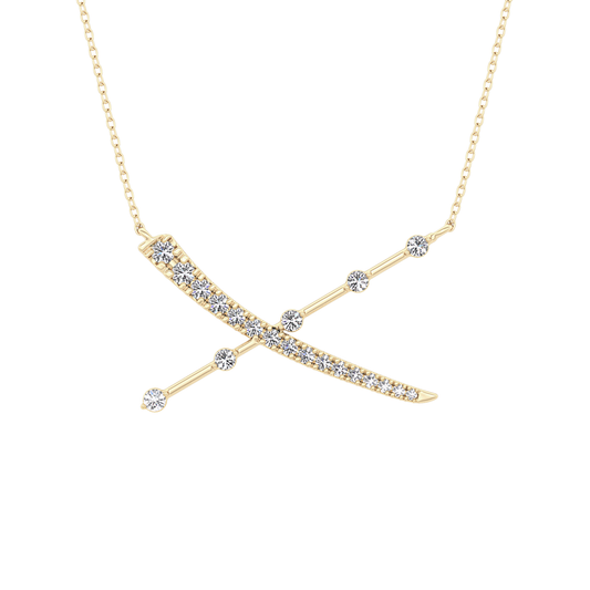 0.34 TCW Round Lab Grown Diamond X Necklace