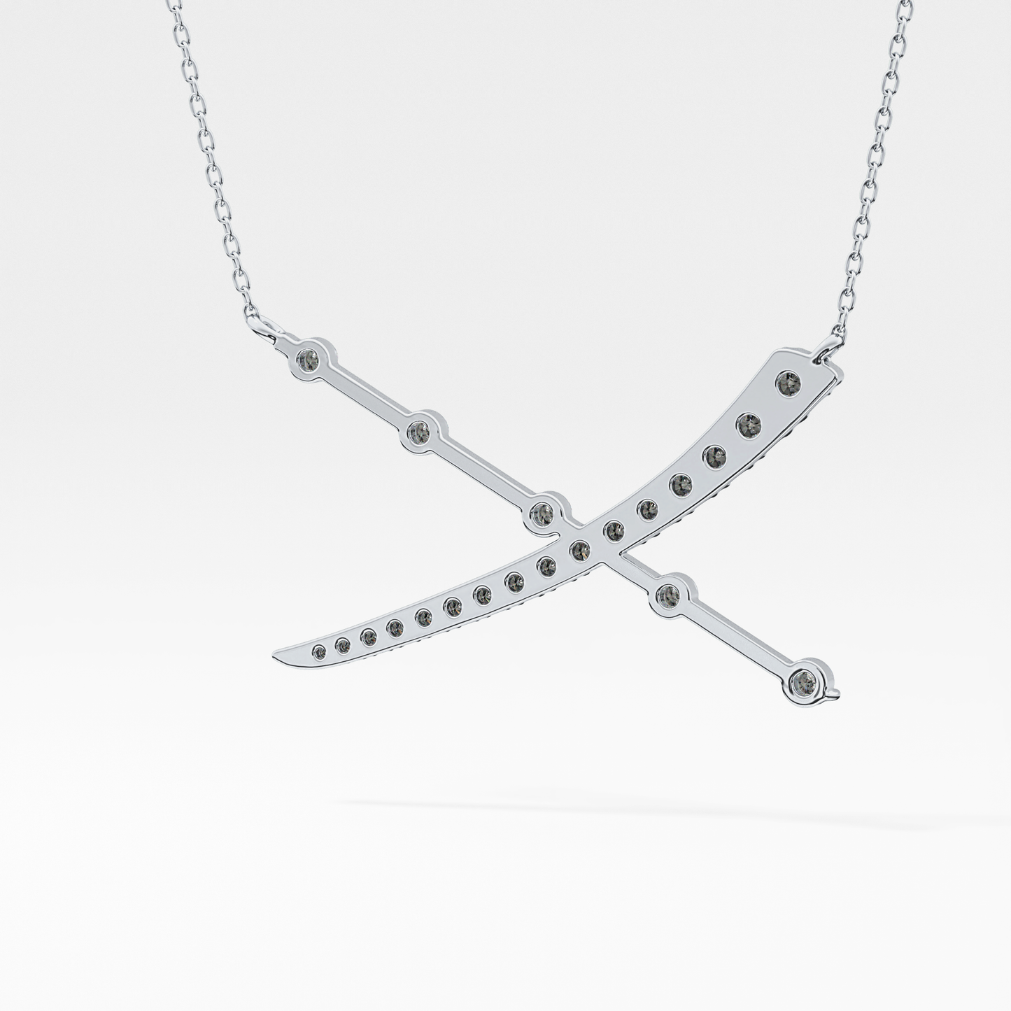 0.34 TCW Round Lab Grown Diamond X Necklace