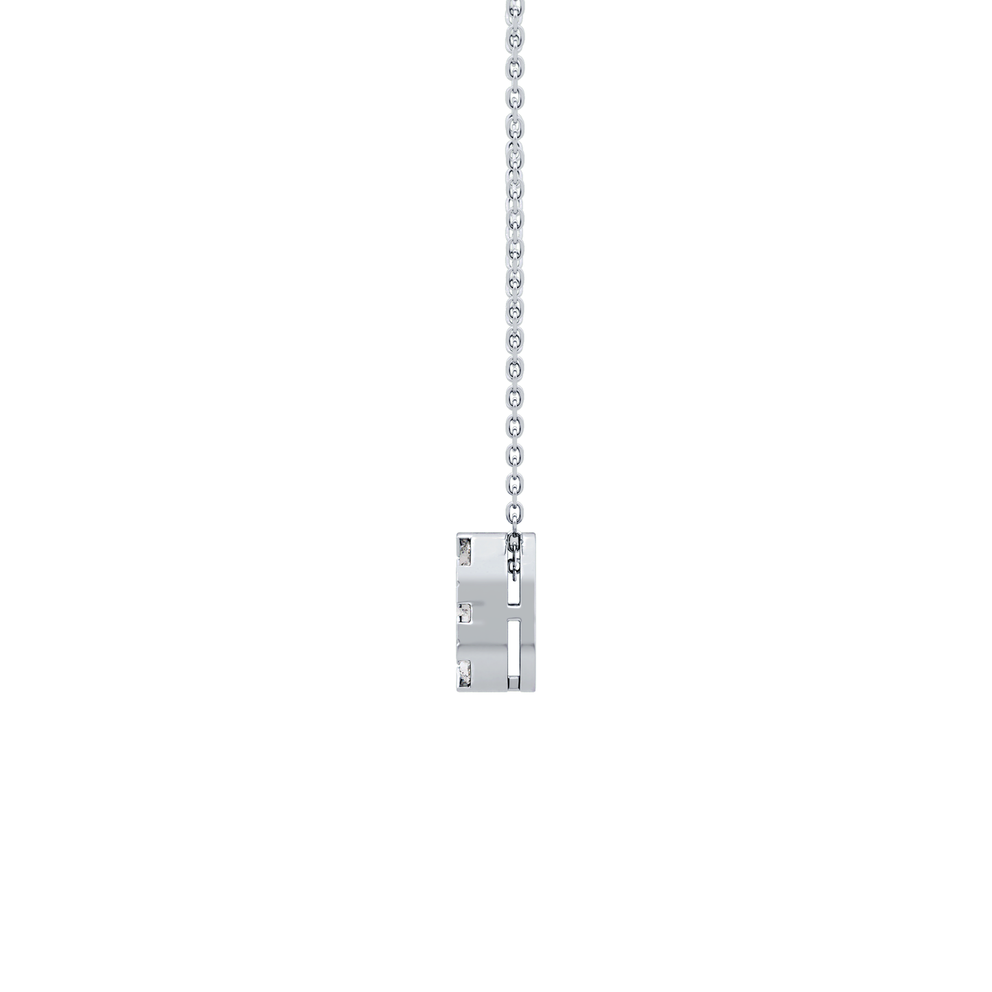 1.16 TCW Round Lab Grown Diamond Multi Stone Cushion Pendant Necklace