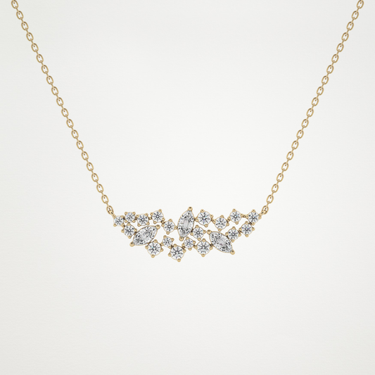 0.248 TCW Round & Marquise Lab Grown Diamond Multi Stone Pendant Necklace