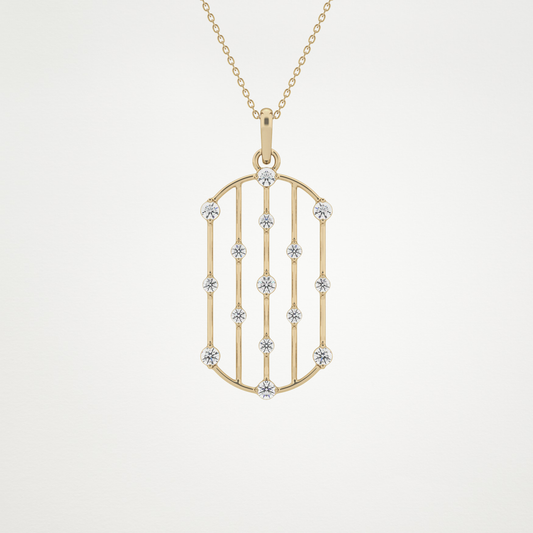 0.65 TCW Round Lab Grown Diamond Charm Necklace