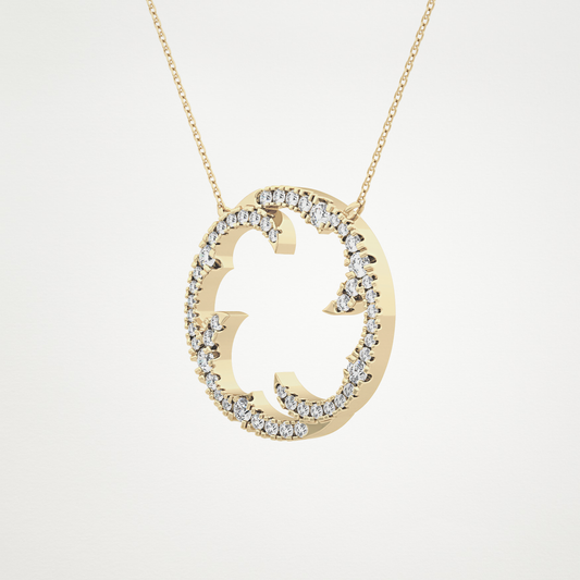 0.90 TCW Round Lab Grown Diamond Charm Necklace