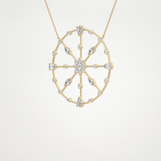 1.43 TCW Pear, Marquise & Round Lab Grown Diamond Charm Necklace