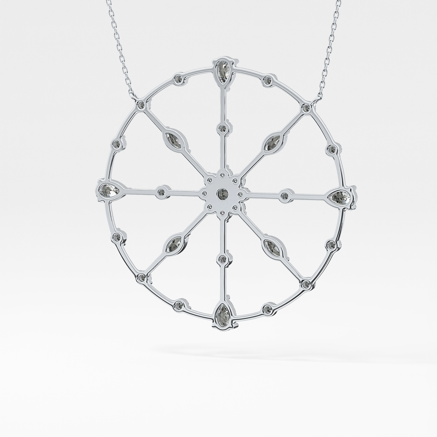 1.5 TCW Emerald Lab Grown Diamond Bezel Necklace
