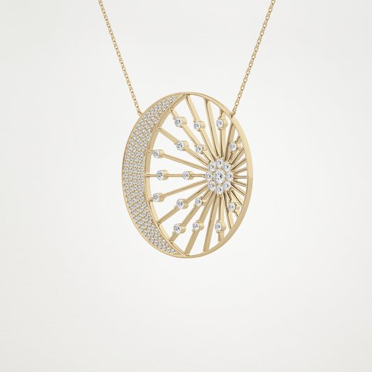 1.07 TCW Round Lab Grown Diamond Charm Necklace