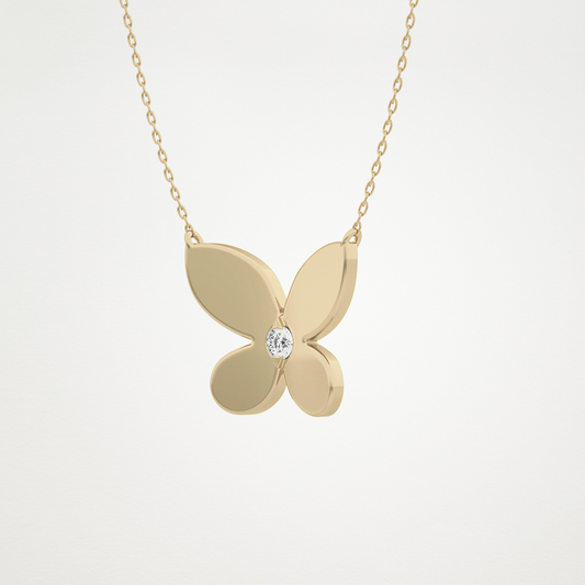 0.06 CT Round Lab Grown Diamond Charm Necklace