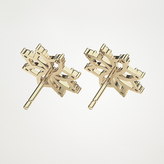 0.15 TCW Round Lab Grown Diamond Flower Stud Earrings