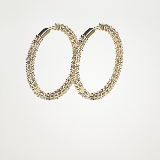 0.31 TCW Round Lab Grown Diamond Hoop Earrings
